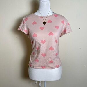 Pink Heart Pattern T-Shirt